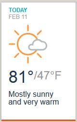 Roasty today but back to 50's for a while after.
