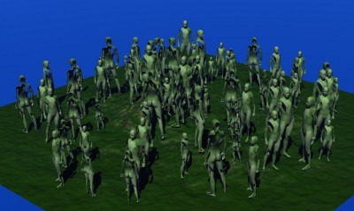 Bryce, 2.5 million polygons, 74 instances of Standing Man